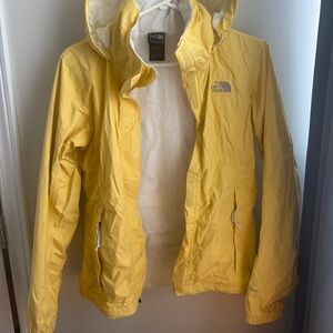 North face yellow rain jacket